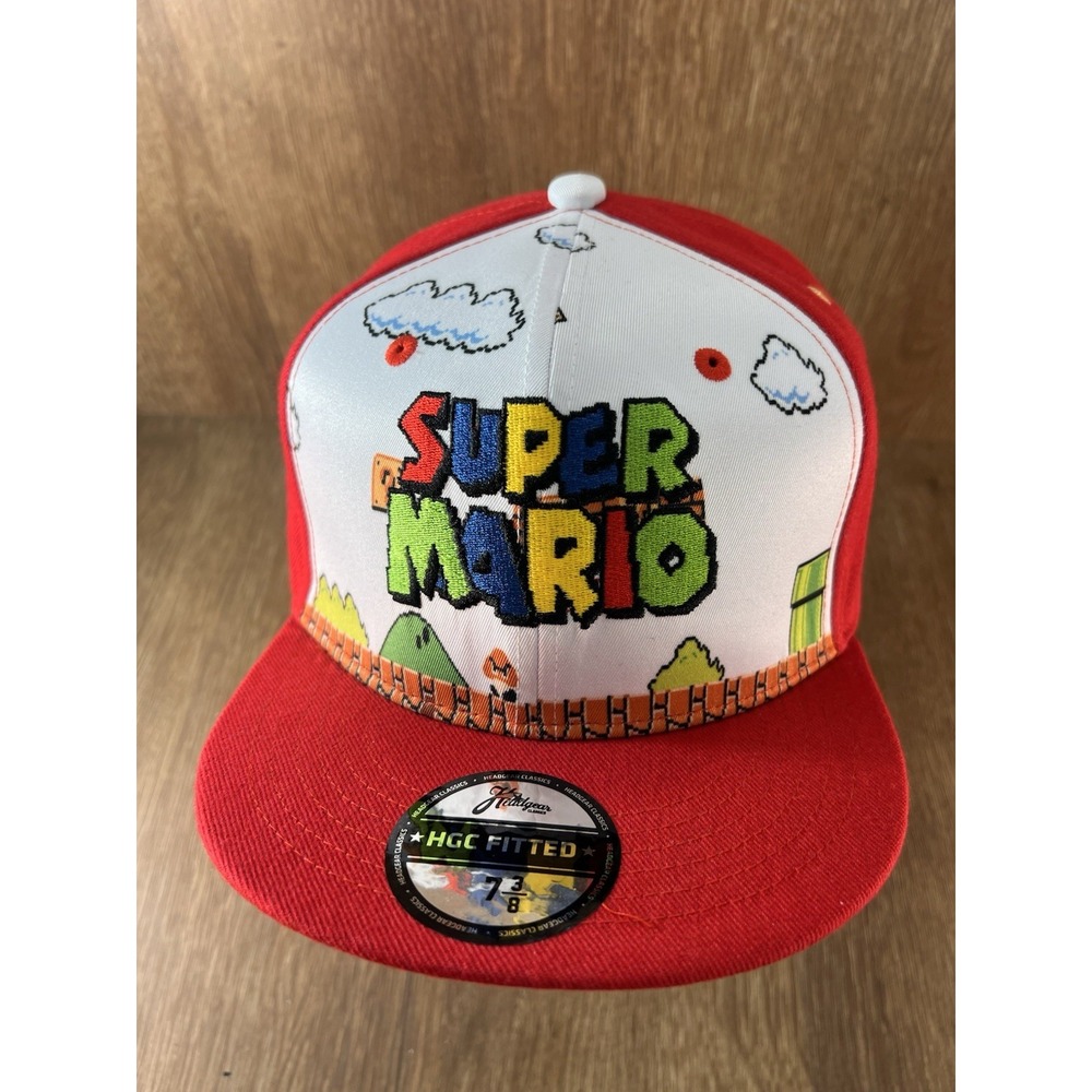 Headgear Classics Hat Fitted Nintendo Super Mario Bros 1985 Bowser Cap 7-3/8